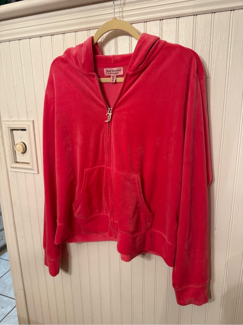Juicy Couture Velour Zip Up Hot Pink Track Jacket 1X
